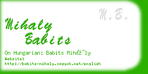 mihaly babits business card